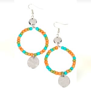 Colorful Beaded Hoops
